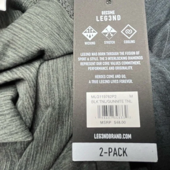 LEG3ND Super Soft Light Weight Stretch Moisture Wicking Long Sleeve 2pc Crews - Picture 11 of 11